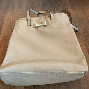 Candies taupe grey shoulder bucket bag purse bow